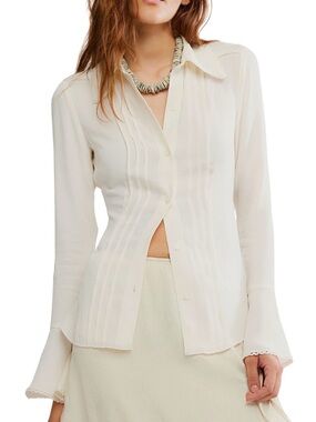 NWT Free People White Melrose Top